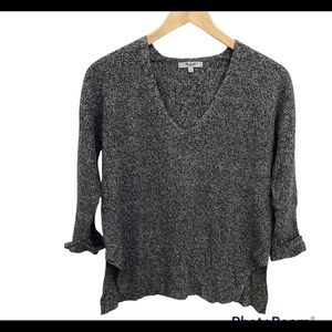 Madewell Heather Gray Pullover Knit Sweater 3/4 Sleeve Womens Sz Extra Small